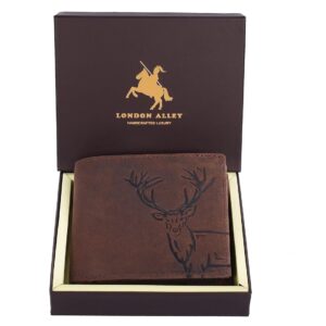 leoniss Elk Vintage Brown Leather Wallet for Men, 6 Card Slot | RFID Blocking